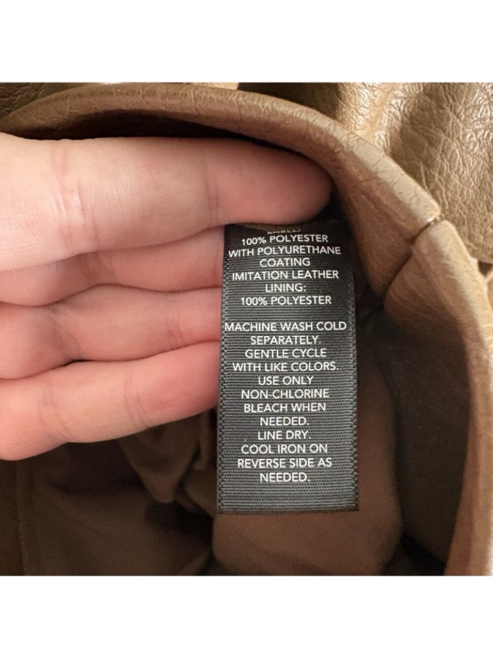Ashley Graham Women 4X Light Brown Faux Leather Midweight Motorcycle Jacket NWT - Picture 12 of 15